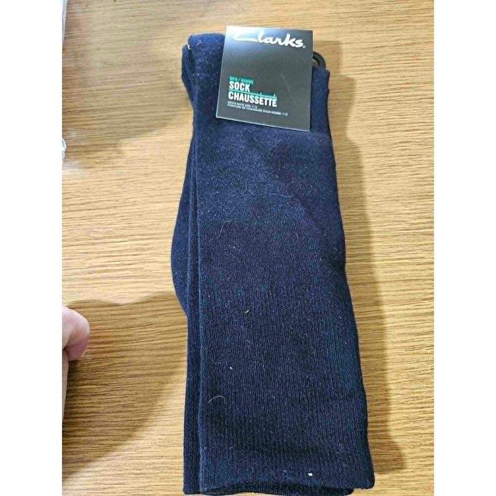 Clarks Men's Bamboo Rayon Dress Socks Navy Shoe Size 7-12 Crew NWT